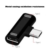 LANLE dviejų tipų C USB-C ausinių ausinių garso įkrovimo įkroviklio adapterio skirstytuvo keitiklis, skirtas Xiaomi 6 juoda