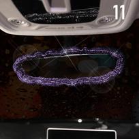 2023 Car Light Purple Diamond Handbrake Gear Cover Seat Belt Shoulder Cover Steering Wheel Headrest Cover Luxury Car 11 gray