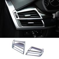 For BMW X5 X6 F16 F15 14-18 2PCS Chrome Interior Dashboard Side Air Condition AC Vent Cover Trim Car Interior sidabras
