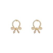 New Crystal Drop Earrings with Bling Bling Cubic Zirconia Temperament Women Earrings High Quality Silver Color Trendy Gold-color beige