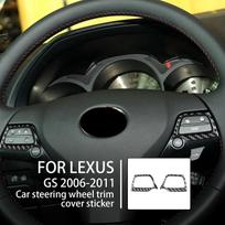 For Lexus GS 2006-2011 Car Steering Wheel Decoration Cover Sticker Decal Trim Interior Carbon Fiber Car Accsesories black