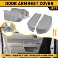 4pcs Door Panels Armrest Cover Fits For 2009-2015 Honda Pilot Front/Rear Leather black