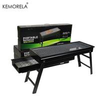 Didelis 60 cm kepsninės grilis, sulankstomas, nešiojamas, anglinis, lauko, stovyklavimo, iškylos degiklis, sulankstoma anglinė stovyklavimo kepsninės krosnelė black