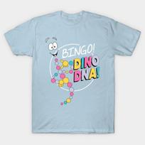 Asian Size Men Black Print T-shirt Bingo! Dino Dna! No-Cut Heat Transfer Print Cotton Tshirt 3XL šviesiai mėlyna spalva