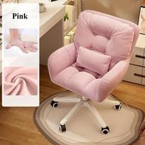 Double-layer thickened back computer chair, soft office chair, desk chair, dressing table chair, five-star plastic chair legs rožinė