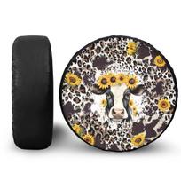 Plant Print Element Pattern Auto Parts Spare Tire Cover Weatherproof Tire Cover 14inch įvairiaspalvis