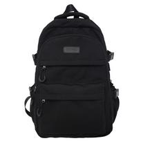 Schoolbag casual large-capacity backpack can be customized fashionable girl Korean version solid color simple college student schoolbag travel mėlyna