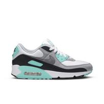 Nike Womens Air Max 90 'Turquoise' (women's sizes) White / Particle Grey / Turquoise Running Shoes CD0490 104 35.5 gray