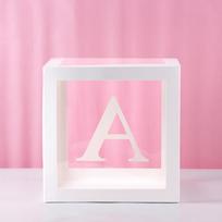 Balionas permatomas dėžutės laiškas Baby Shower Berniukas Mergaitė Vestuvių gimtadienio vakarėlio dekoravimas Vaikams atskleista lytis 1-asis gimtadienis 25CM X 25CM white