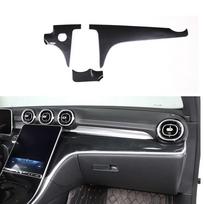 3Pcs/Set Carbon Fiber Style Car Center Console Dashboard Panel Trims Stickers For Mercedes Benz C Class W206 2022 Carbon Fiber Style gray
