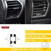For Lexus NX 200 200t 300h 2014- Accessories Car Carbon Fiber Interior Side Air Condition Air Outlet Frame Trim Stickers 12 black
