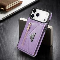 Apple 15, 14 Pro, 13 Mobile Phone Case with Card Slot, Leather Zipper, and Crossbody Lanyard. 15 Pro Max juoda