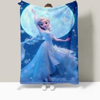 Frozen Elsa Cartoon printed Blanket Oversized Bedding Sofa Soft Travel Warm Flannel Bedroom Blanket Children Girls Gift 30x40in gray