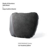 Betterhumz Car Headrest Neck Pillow Cushion Made of Alcantara Breathable Head Support For BMW G30 G20 F30 X3 G01 F25 Accessories 9002 Black Carbon gray
