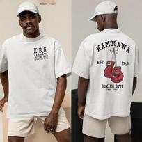 Funny Manga Kamagowa Boxing Gym Streetwear Hajime No Ippo Printed Pure Cotton Vintage GYM T-Shirt for Men Women Tops L gray