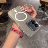 Case for Xiaomi Redmi 13C 4G Minimal Semi-Transparent Magnetic Casing Raised Electroplated Lens Bezel Anti-Slip Drop Resistant Protective Shell Redmi 13C 4G beige