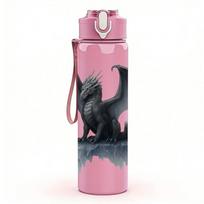 1PC Dark Dragon Mountain Silhouette 750ml Color Plastic Sports Water Bottle Leakproof Flip Straw Lid Suitable for Sports Office Home Use tamsiai mėlyna