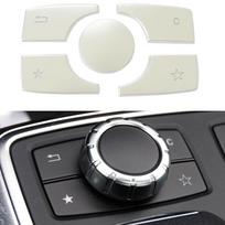 Automobilio ABS Multimedijos funkcija Mygtuko dangtelio lipdukas skirtas Mercedes Benz E Class W212 2013-2015/ GL Class X166 / ML Class sidabras