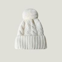 Nauja žieminė mezgimo vienspalvė kepurė Moterims Kailiniai Pomponai Stori pliušiniai Beanie Cap Moterų Šiltos Slidinėjimo Snow Skullies Pupelės One Size black
