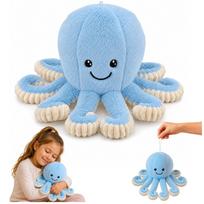 Mėlynas pliušinis aštuonkojis, 30 cm