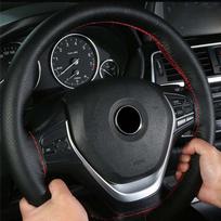 Automobilio vairo užvalkalas, adatos ir siūlai, dirbtinė oda, automobilio užvalkalų komplektas, 6 spalvos, DIY tekstūra, minkštas pynimas, automobilis style 1 black