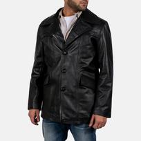 Genuine Pure Lambskin Leather Casual Formal Black Party Wear Men Trench Coat Winter 3XL juoda