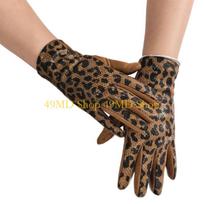 49MD 2pack Leopards Decoration Gloves Antiskid Snowboarding Mittens Thickened Gloves gray