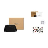 COACH Graham Smooth Cow Leather Messenger Bag, Shoulder Bag, Crossbody Bag Medium Men's Black C4148-QBBK Box (Basic Set+Box Limited Edition)