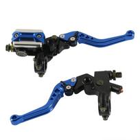 1 Pair Motorcycle  Hydraulic  Handbrake  Handle Aluminum Alloy 22mm Brake Clutch Master Cylinder mėlyna