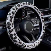 Universal 38cm Car Steering Wheel Cover Gearshift Handbrake Cover Protector Decoration Warm Super Thick Plush Collar Soft 1pcsDGy purple