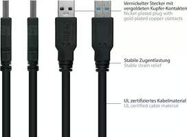 GoodConnections Alcasa UK30P-AMB-005S USB 3.2 Gen 1 kabelis, USB-A į Micro-B, 0,5 m, juodas