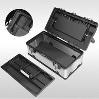 Andy Nerūdijančio plieno įrankių dėžė sustorinta ir padidinta automobilio daugiafunkcinė nešiojama namų priežiūros dėžė 14" reinforced stainless steel delivery parts box gray