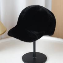 Vienos spalvos pūsta dirbtinio kailio beisbolo kepurė lauke moterims prabangi stora pastorinta kepurė vyrams žieminė šilta snapback kepurė balta