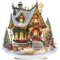 Acrylic Christmas House Diamond Painting Tabletop Ornaments Kit Table Top Diamond Painting Ornament Kits for Home Office Decor China Mainland gray