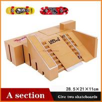 Finger Skateboards Skate Park Ramp Parts For Tech Practice Deck Children Gift Set Fingerboard Toys gray