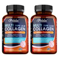Pslalae - Multi-Collagen Peptide Capsules - Health for Skin, Hair, Nails, and Joints 120*2