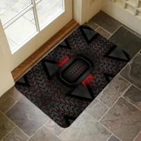 Car Hubcap Tire Pattern Doormat Carpet Rug Home Decoration Black Red Design Auto Style Non-Slip Entryway Floor Mat 40X60CM black