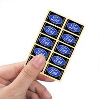 10Pcs Ford Focus Mondeo Edge Ecosport Ranger Fiesta Fusion Kuga Car Interior 3D Epoxy Resin Badge Stickers Decorate Accessories DF0 blue