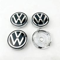 VW Polo Golf 4 5 4PCS 60MM Car Wheel Center Caps Hub Covers Badge for Volkswagen VW Polo Golf-4 5 6 7 MK5 CC Tiguan Passat MK6 MK7 Vehicle Access gray