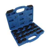 19 vnt. Varnos pėdos veržliarakčių rinkinys 8 mm iki 32 mm Anglies plieno Varnos pėdos atvirasis veržliarakčių rinkinys prailgintuvams, terkšlėms blue