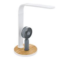 Eglo 55399 - reguliuojama LED stalinė lempa su ventiliatoriumi LED/6,2W/5V 2000mAh balta/ruda