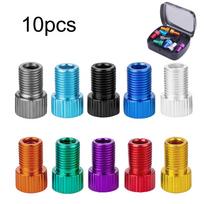 10 vnt aliuminio lydinio dviračių vožtuvų adapterių rinkinys iš Amerikos į „Presta Converter“ dviračio oro kompresoriaus siurblio vamzdžio dviratį 10pcs blue