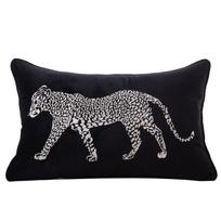 Retro American Gold Leopard Embroidered Pillow Cover Hotel Villa Living Room Sofa Decoration Cushion Cover blue