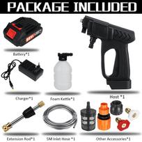 AC 110-220V Cordless High Pressure Car Washer 88VF Rechargeable Car Wash Guns Electric Water Guns Foam Machine for 18V Battery 1500W 1*Battery black