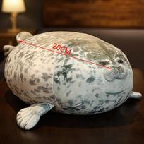 Pikta Kliurksanti Ruonio Pagalvė Storas 3D Naujoviškas Jūrų Liūto Lėlės Pliušinis Kimštas Žaislas Kūdikio Miego Mėtoma Pagalvė Dovana Vaikams Mergaitėms 20cm pilka spalva