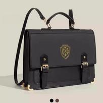 Japanese jk uniform college style single shoulder oblique span handbag 2025 new versatile student women's bag retro Cambridge bag black