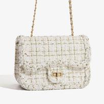 Woven niche temperament light luxury small fragrant woolen bag women's new chain single shoulder messenger bag juoda