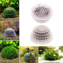 Akvariumo dekoracijos Augalai Bio samanų rutulio laikiklis akvariumui Kristalinės raudonųjų krevečių namelis Žuvų tvenkinio dekoras Filtro priedai Dia. 5cm skaidri