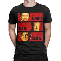 Jeremy Clarkson Hammond May Tribute T-Shirt for Men The Good Bad and Slow Novelty Tee Shirt TShirts Gift Idea Merch L red