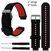 Garmin Forerunner Watch Band 220 230 235 620 630 Vibrant Colors Silicone Strap Black Red black